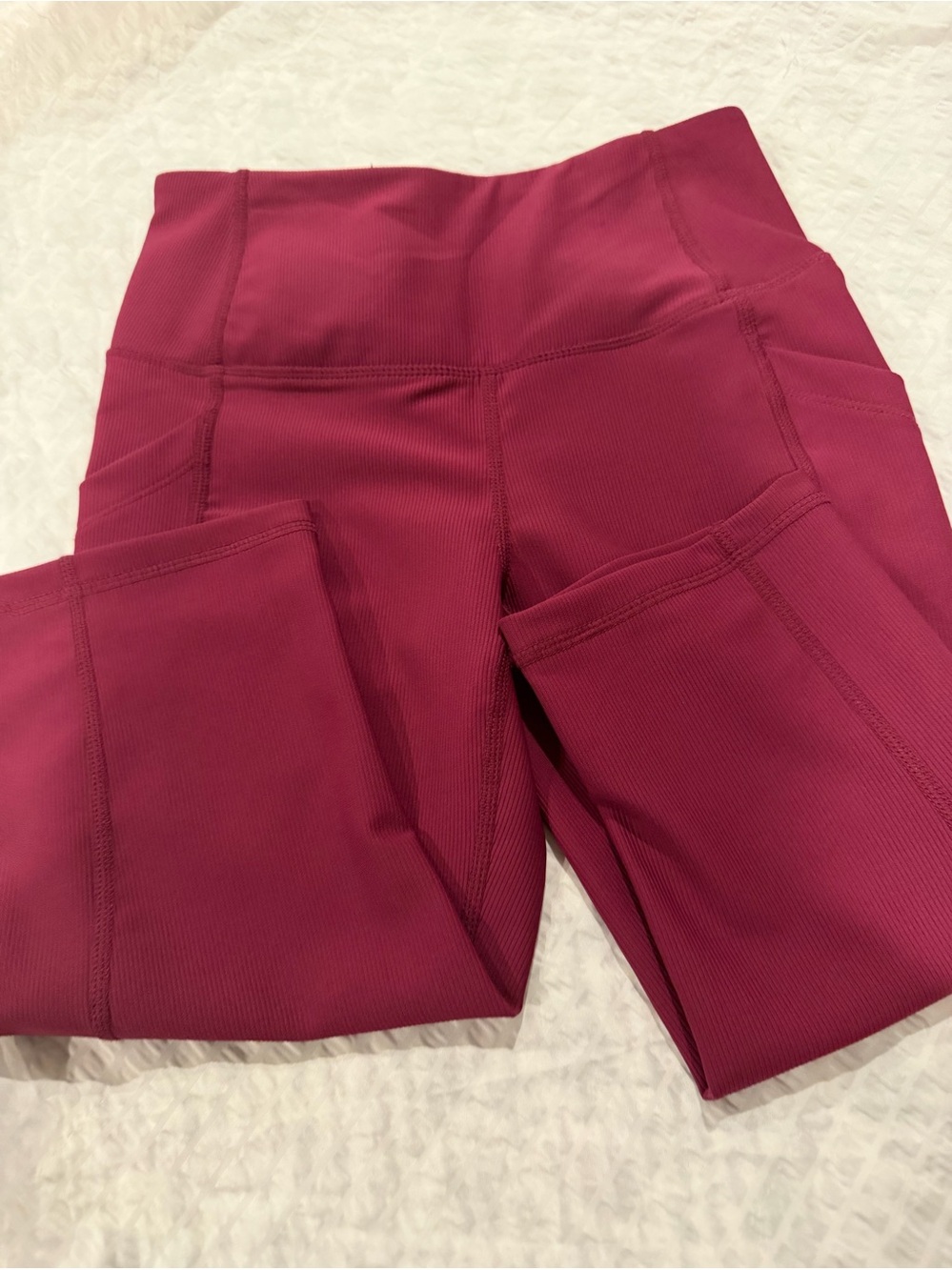 High-Waisted Wine Capris